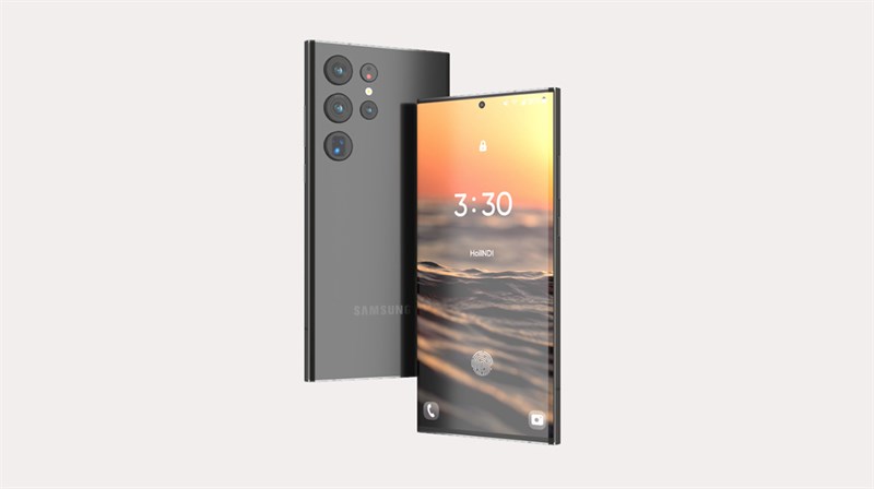 Hình ảnh concept Samsung Galaxy S23 Ultra mặt trước và sau
